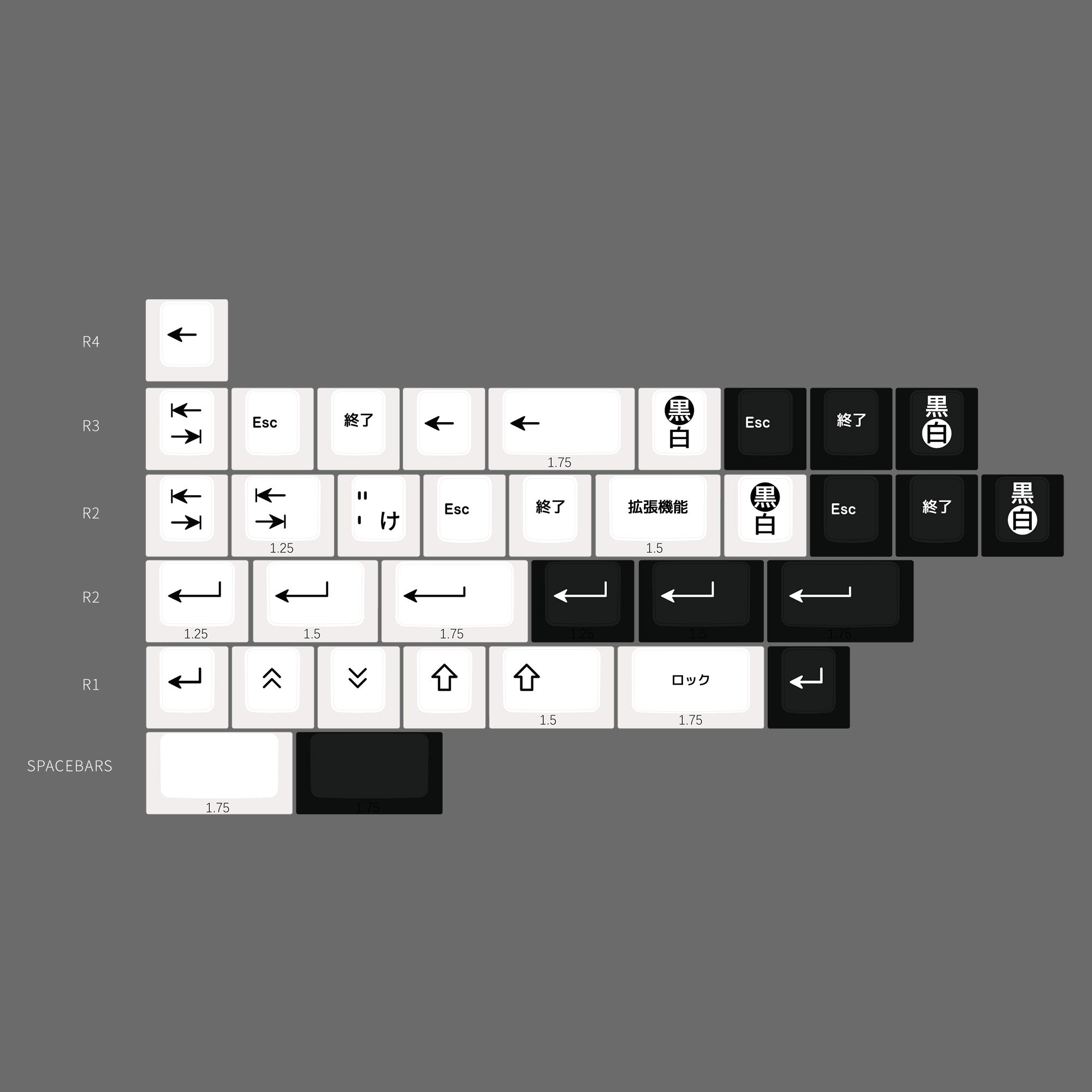 ePBT Kuro Shiro Keycaps