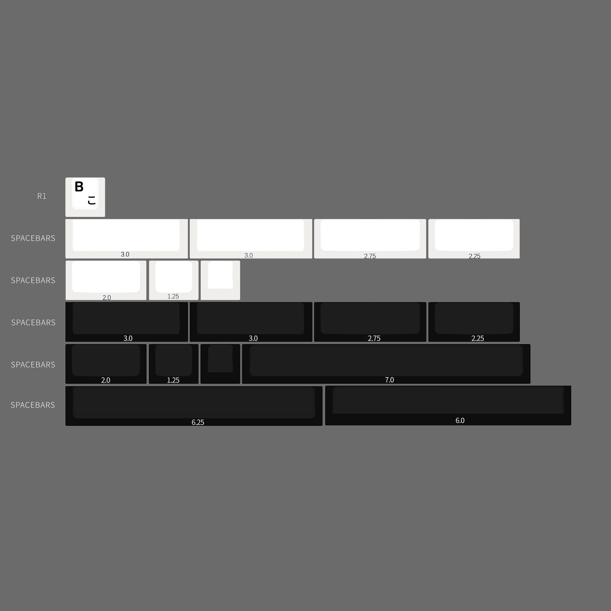 ePBT Kuro Shiro Keycaps